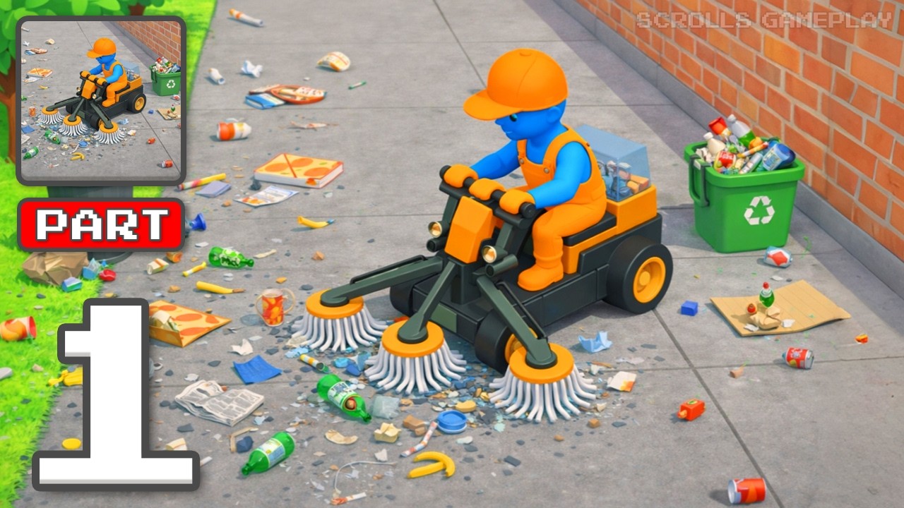 Clean Streets 3D - Gameplay Walkthrough Part 1 - Tidy Roads Win Praise (iOS, Android)