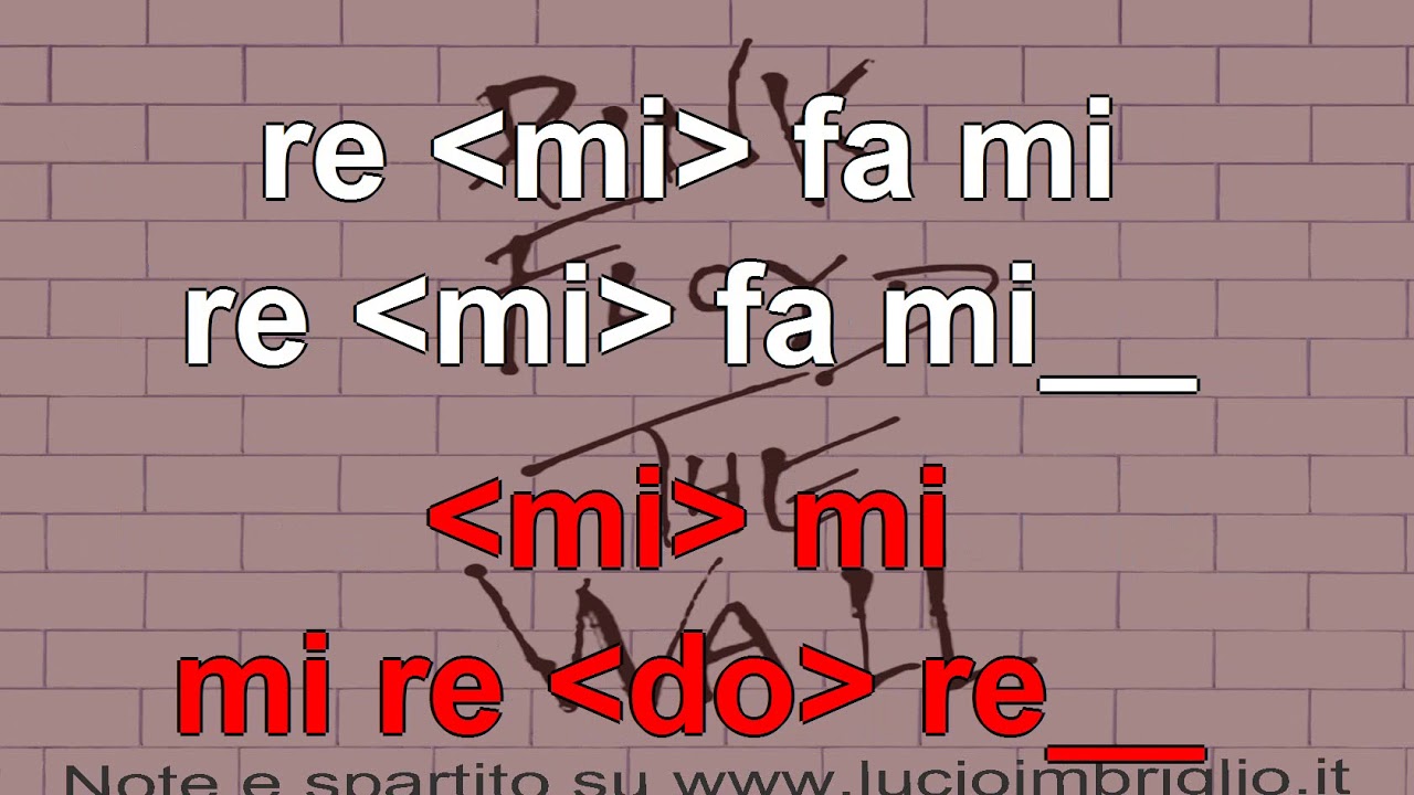Another brick in the wall - Karaoke notazionale (facilissimo e famoso)