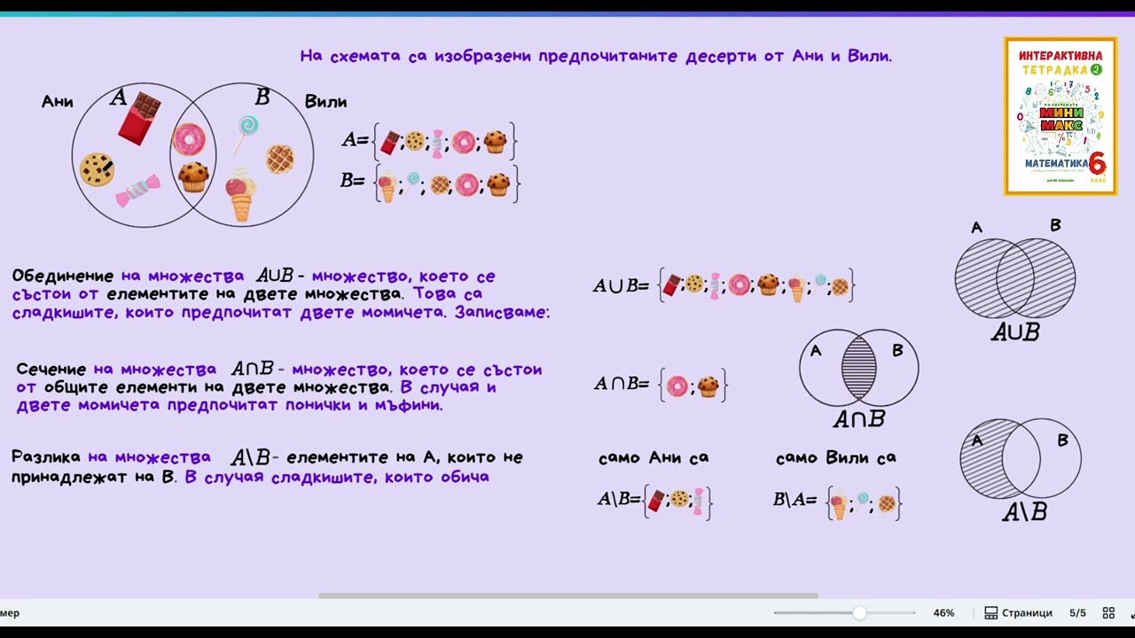 21. Множества и операции с тях. Графично представяне на множества