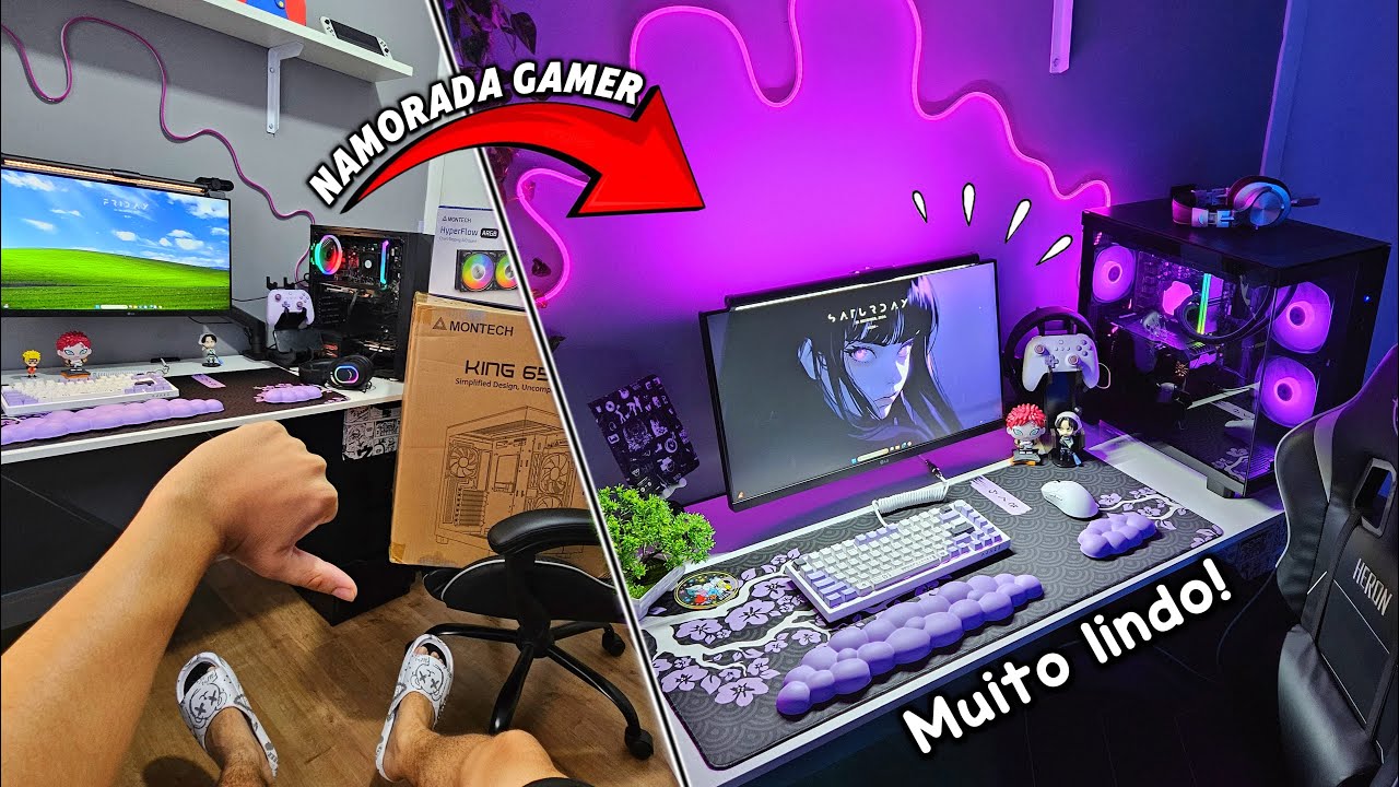 TUNANDO O SETUP DA MINHA NAMORADA GAMER - FICOU LINDO!