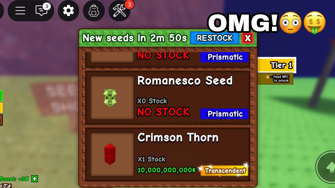 When The New Crimson Thorn Seed Is Finally On Stock&hellip; ( Grow a Garden )