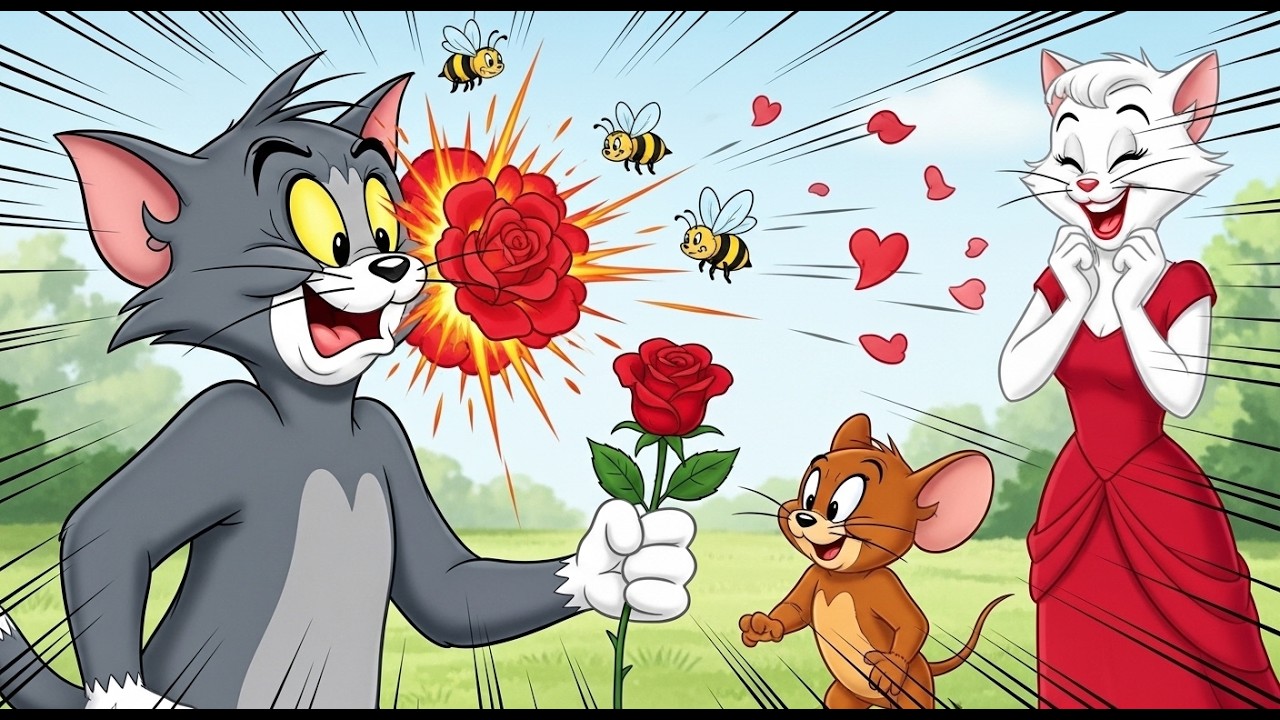 Happy Rose Day 🌹 | Tom Gives a Rose to His Girlfriend | Valentine Fail | Funny Cartoon #tomandjerry