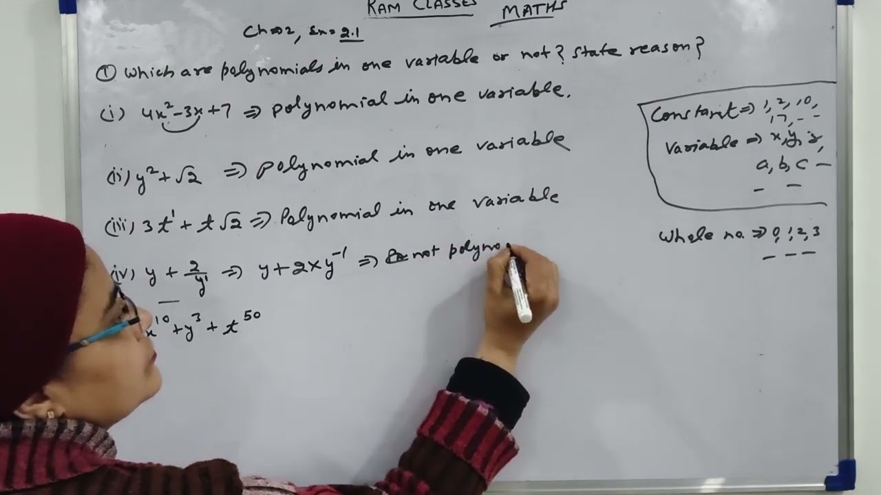 Ques 1 Ex-2.1 Chapter 2 Polynomial IX class By Tripta Sharma