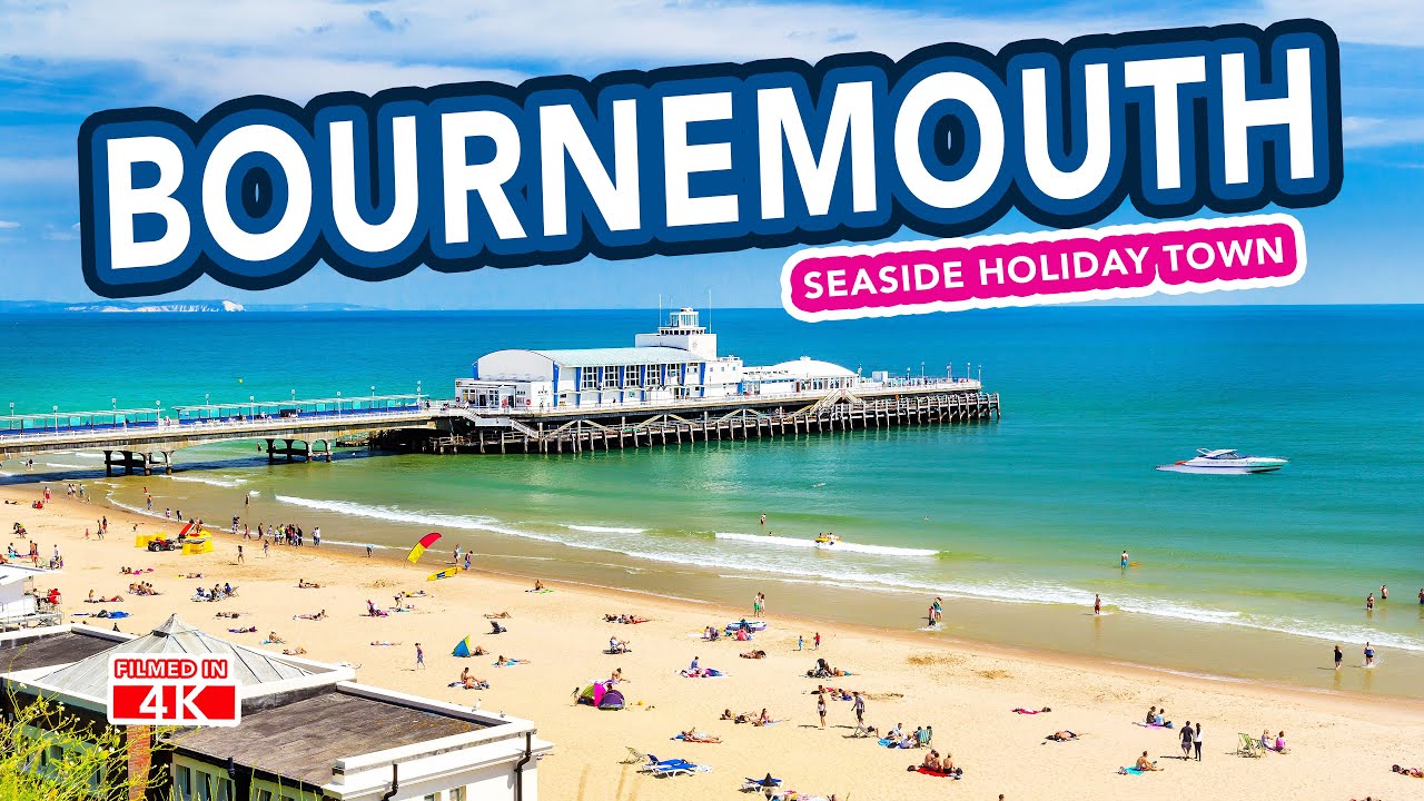 BOURNEMOUTH | Tour of Bournemouth beach and seafront | 4K HDR