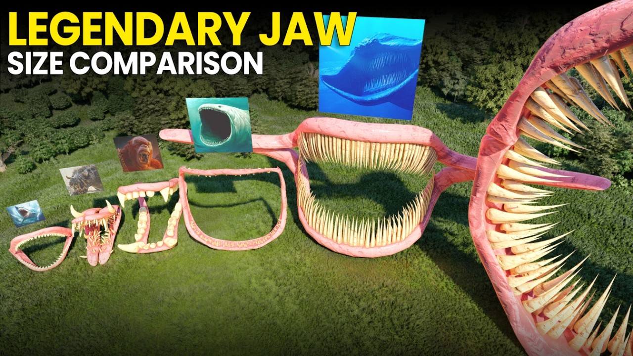 Legendary Animals vs Monsters Jaw Size & Teeth Comparison