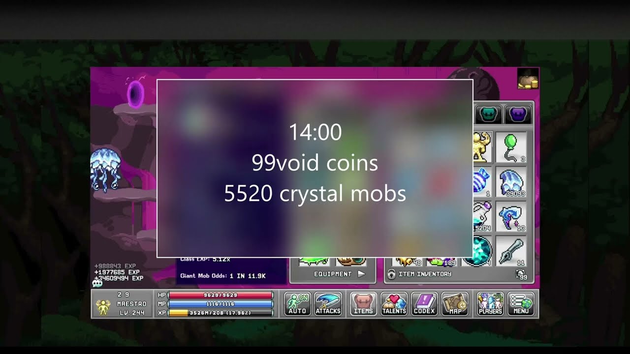 Legends of Idleon - Active AFKing on Maestro for ~8h! Crystal Mob farming is strong!