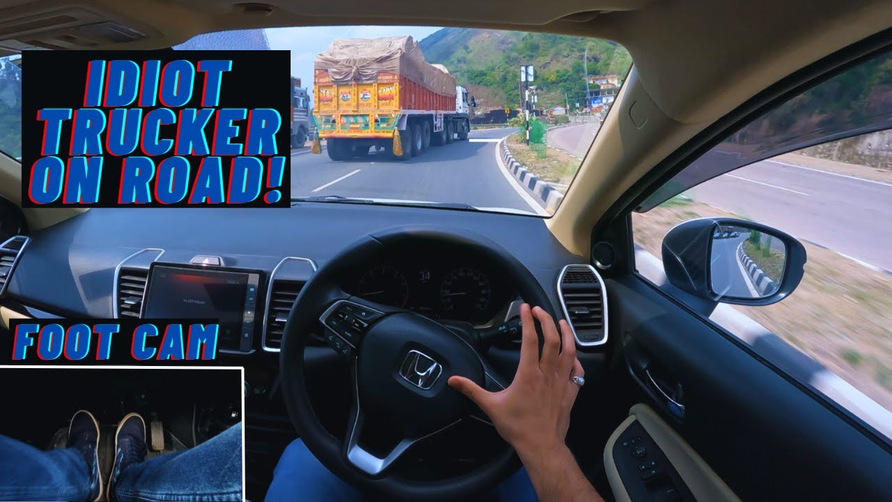 CLOSE CALL: Idiot Trucker's Lane Merge Without Warning Almost Causes a crash | Honda City | RAW POV