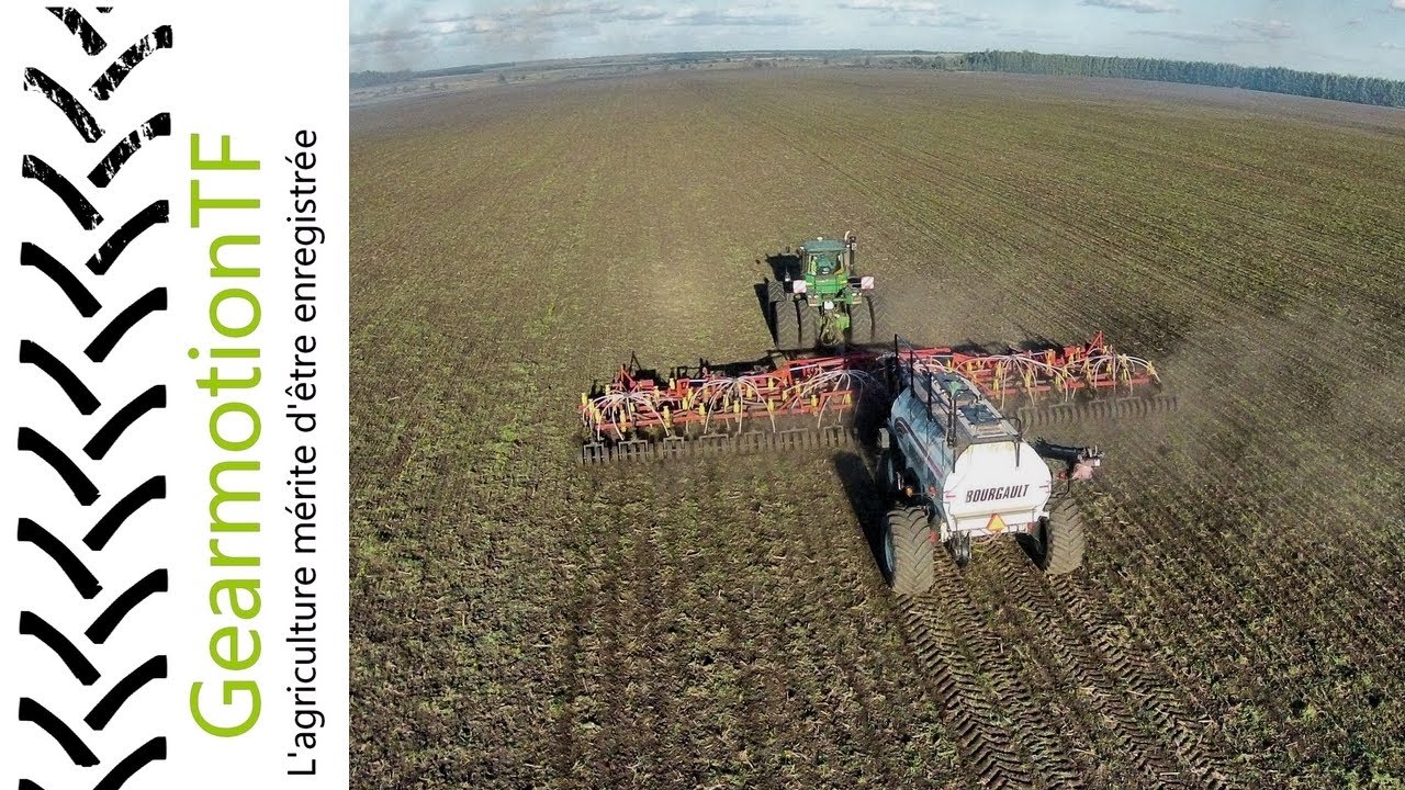 BIG SOWING WHEAT - 18 METRES ! JOHN DEERE 9530 - BOURGAULT 6450
