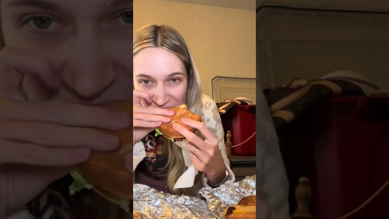 Five Guys for lunch! #mukbang #eating #eat #fiveguys #burger #frenchfries #coke