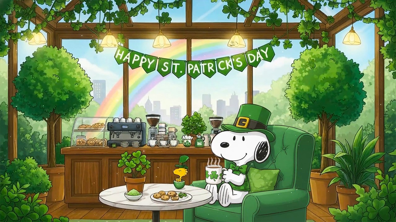 Snoopy’s St  Patrick’s Café ☕☘️ Relaxing Lofi Music for Study & Focus ✨ Soft Lofi to Unwind