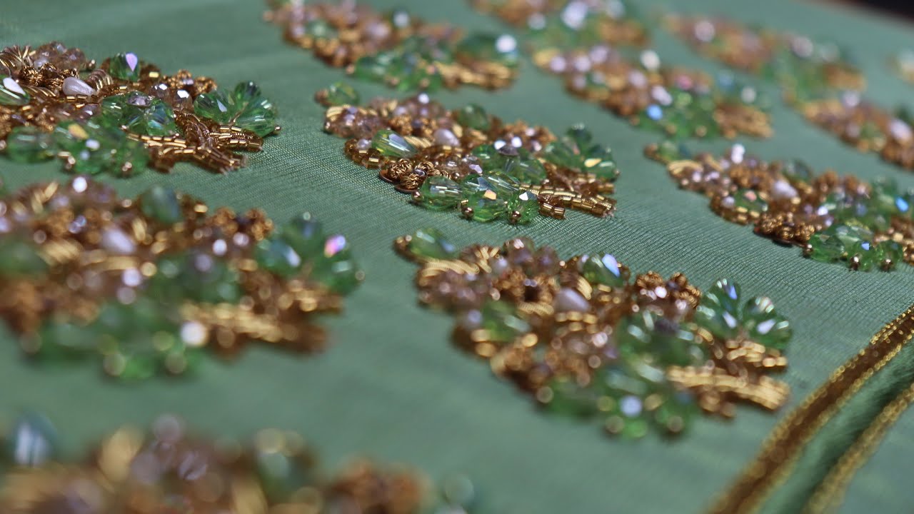 Crystal beads embroidery