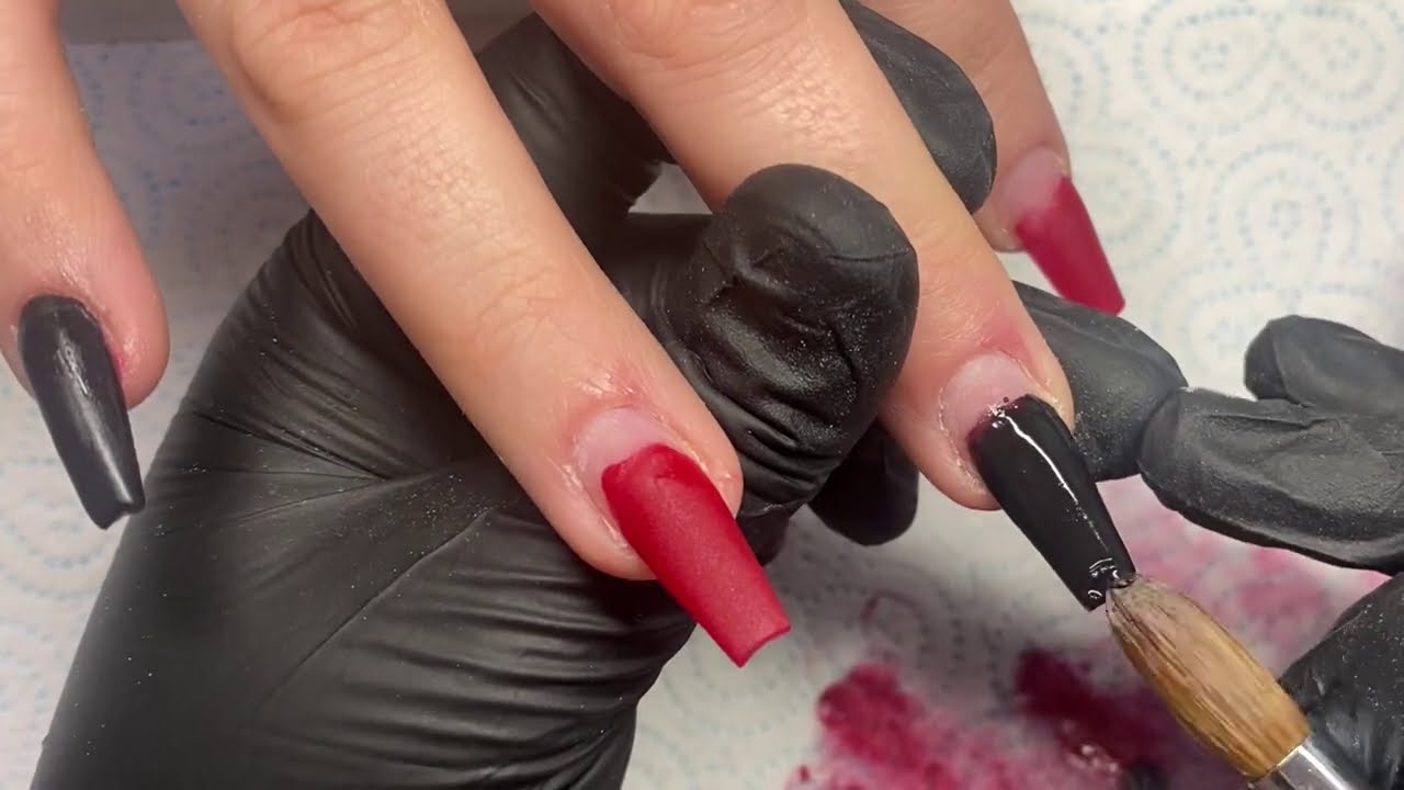 Louboutin Inspired Acrylic Nails - leopard print feature nails