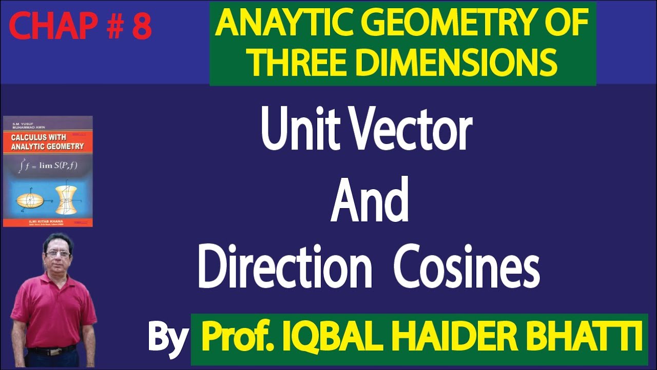 Ch# 8| Unit Vector and Direction Cosines |Calculus & Analytic Geometry by SM Yusuf Lec6|Hindi /Urdu