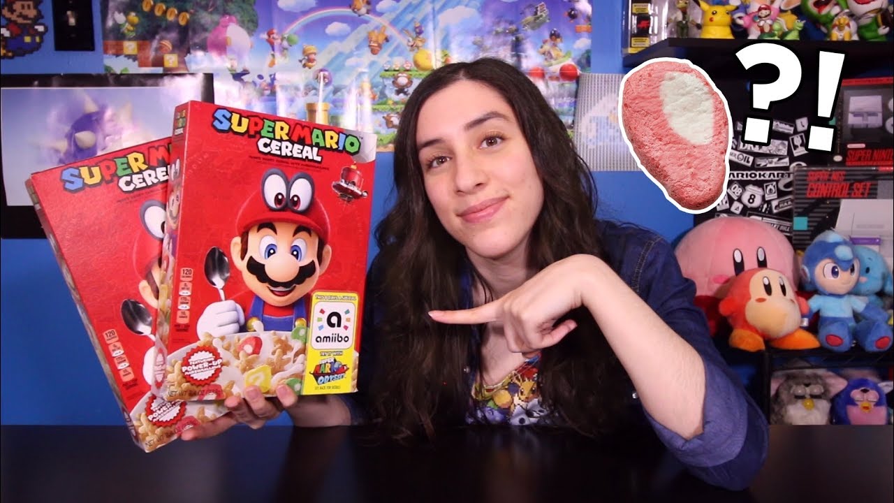 WHAT IS THIS?! Super Mario Cereal Taste Test & Unboxing - JustJesss