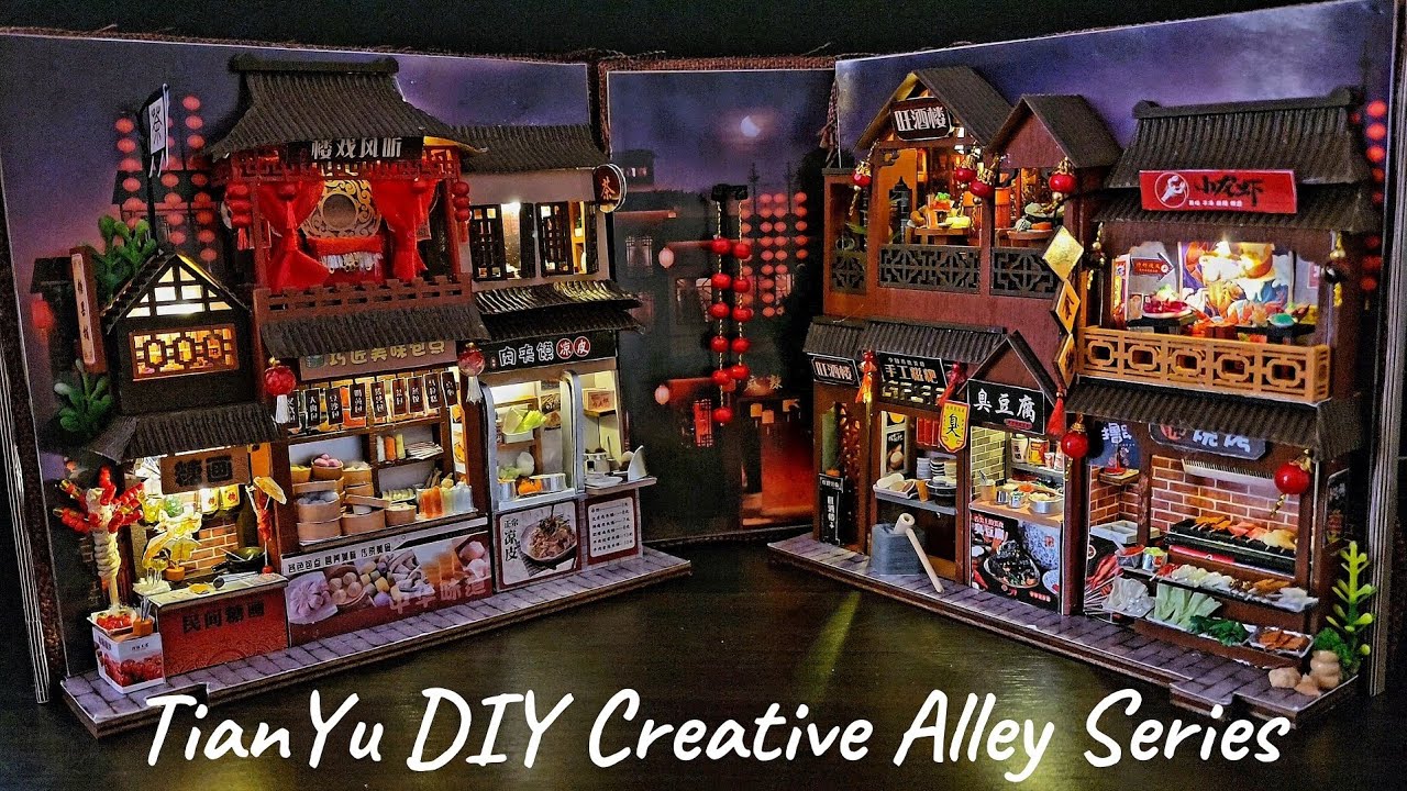 DIY Book Nook - Chinese Food Street 🍡🥡