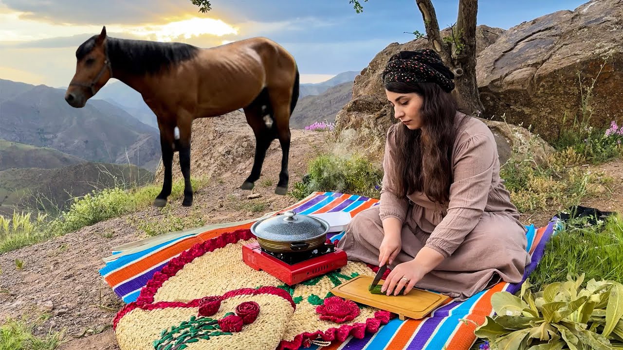Quick & easy Dinner Recipe with Iranian Village Girl 🇮🇷 Simple meal | Fresh Ingredients