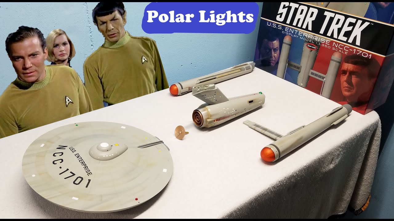 Распаковка и сборка Polar Lights Enterprise 1/350 — 2 раунда ограниченного выпуска Star Trek TOS