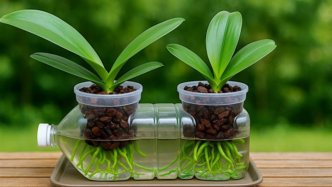 The secret to growing orchids in water bottles! Flowers bloom profusely and never have root rot