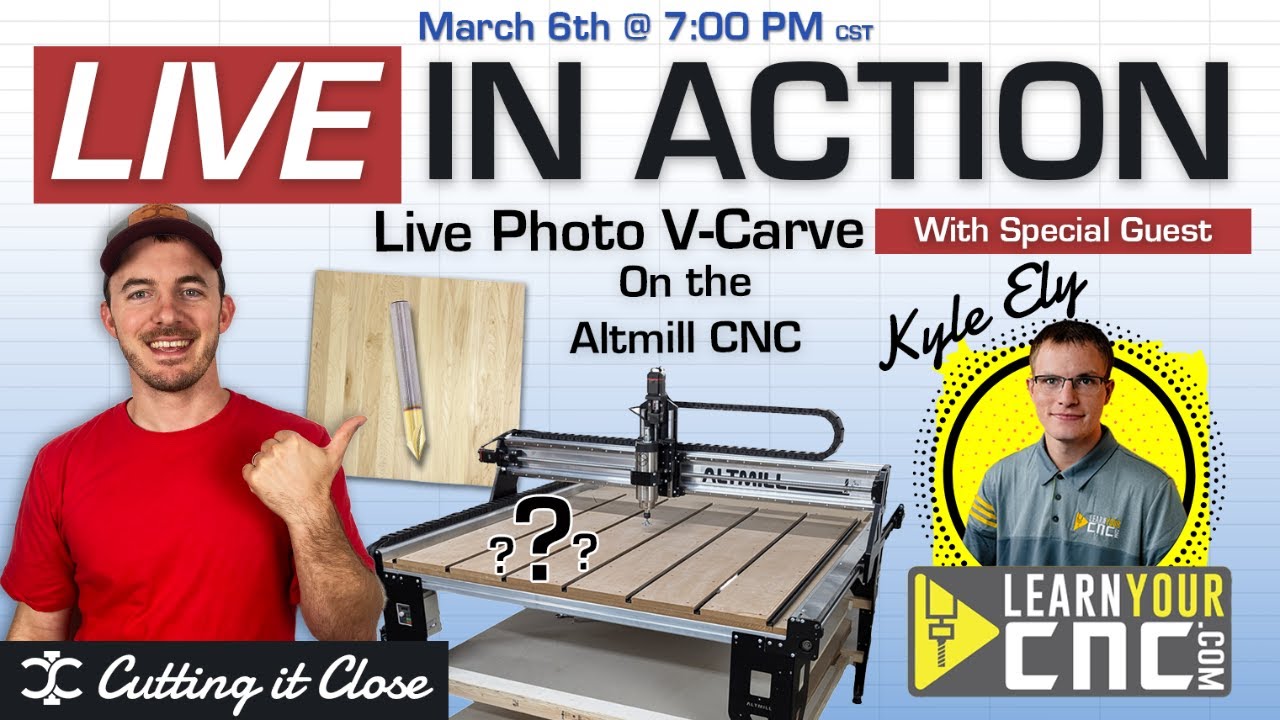 Live Photo V-Carve on The Altmill CNC with Kyle Ely