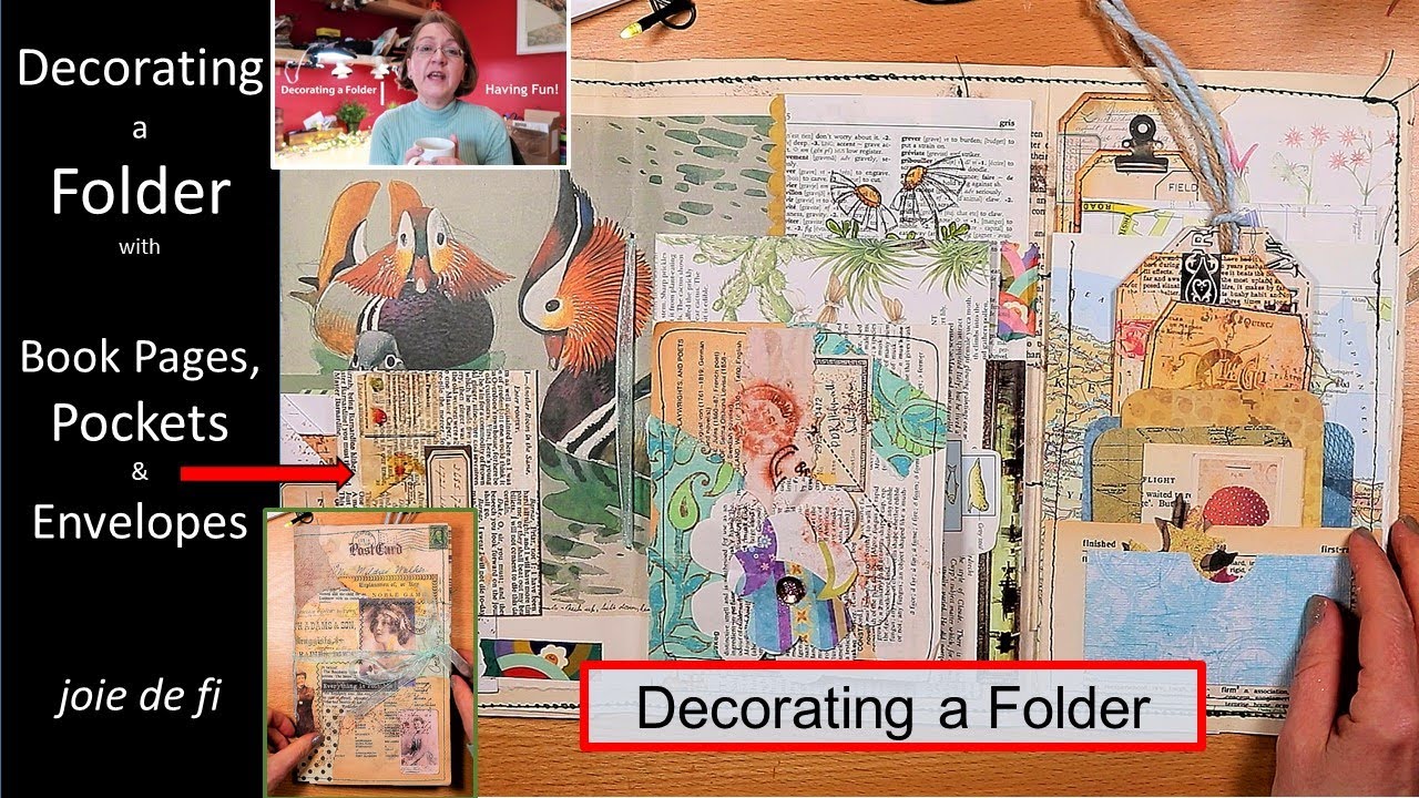 Decorating A Folder With Book Pages Pockets And Envelopes ⭐ Beginner Tutorial