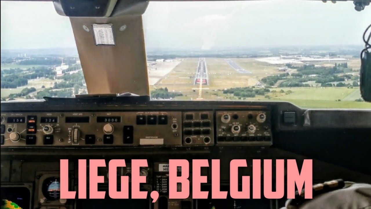 Boeing 747-400F Landing in LIEGE , BELGUIM