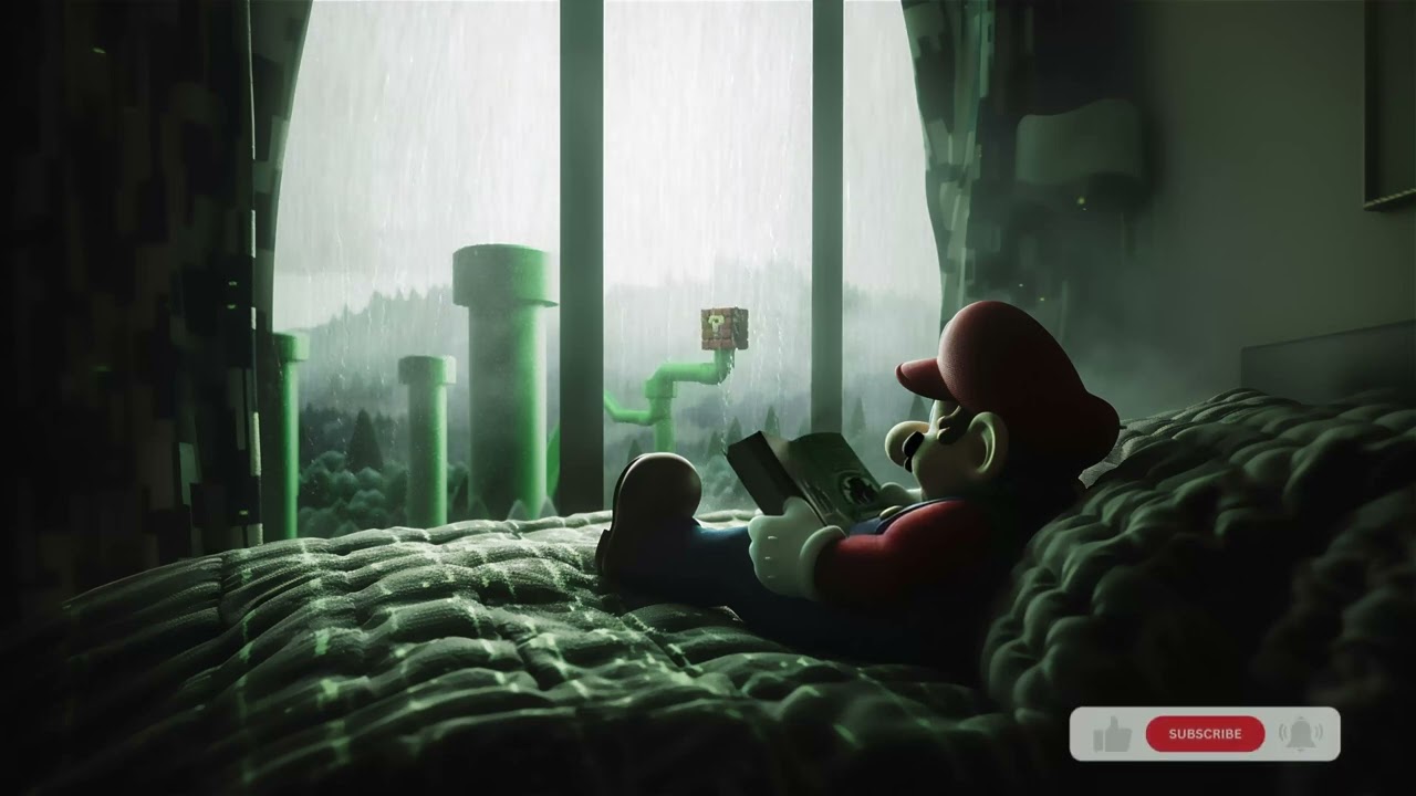 Chill with Super Mario on a Rainy Day 🍄 | White Noise for Sleeping, Relaxing and Concentrating
