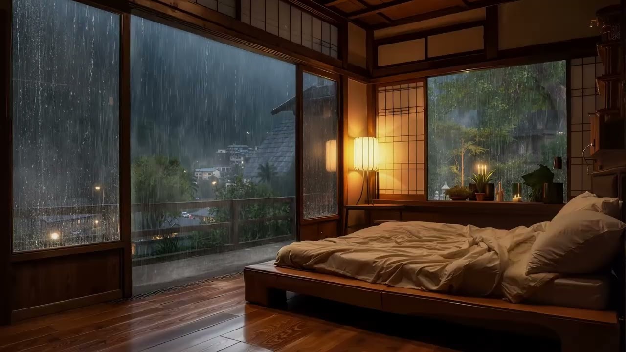 Dark Bedroom Rain Sounds 😴 Ad-Free Ambience for Deep Sleep, Focus & Meditation
