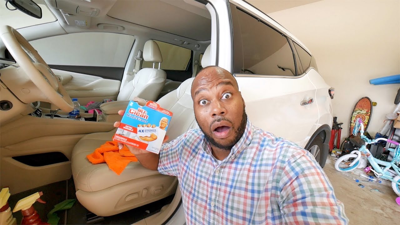 HOW CLEAN LEATHER SEATS WITH MAGIC ERASER