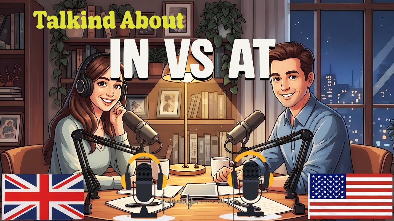 Learn English with Real Conversations Podcast | How to Use In vs At in English.