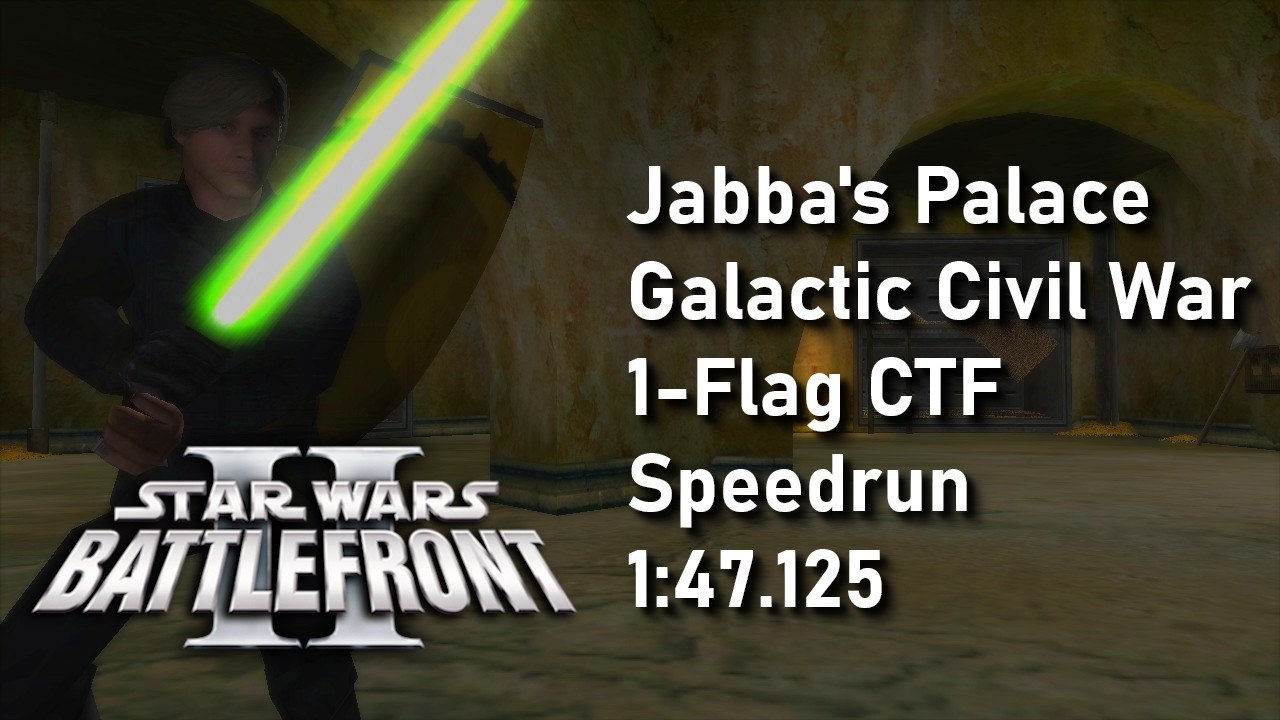 Star Wars Battlefront II (2005) Speedrun - Jabba's Palace - 1-Flag CTF - GCW in 1:47.125