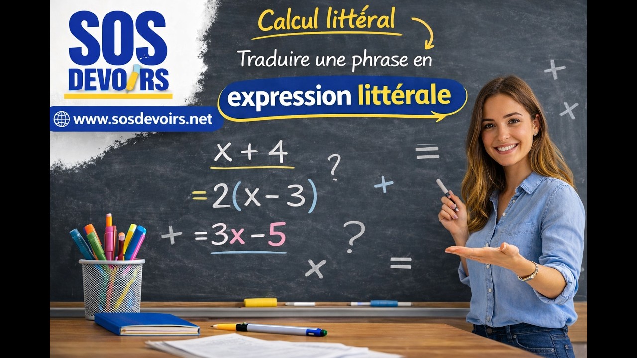 Calcul littéral – Traduire une phrase en expression littérale