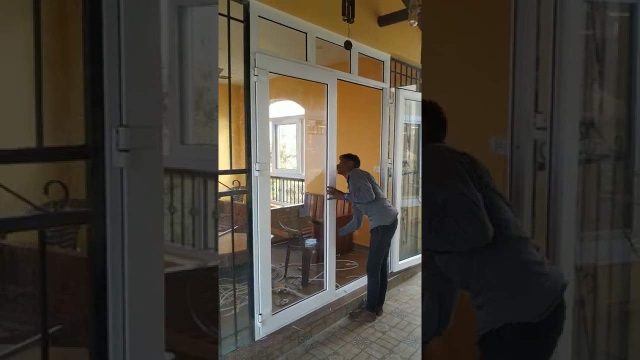 Upvc casemnt double doors with 3 D hinges and locking systems