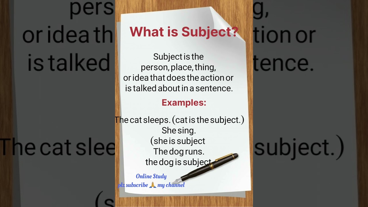 what is subject in grammar?#subject#definition of subject in grammar#definitioninenglish