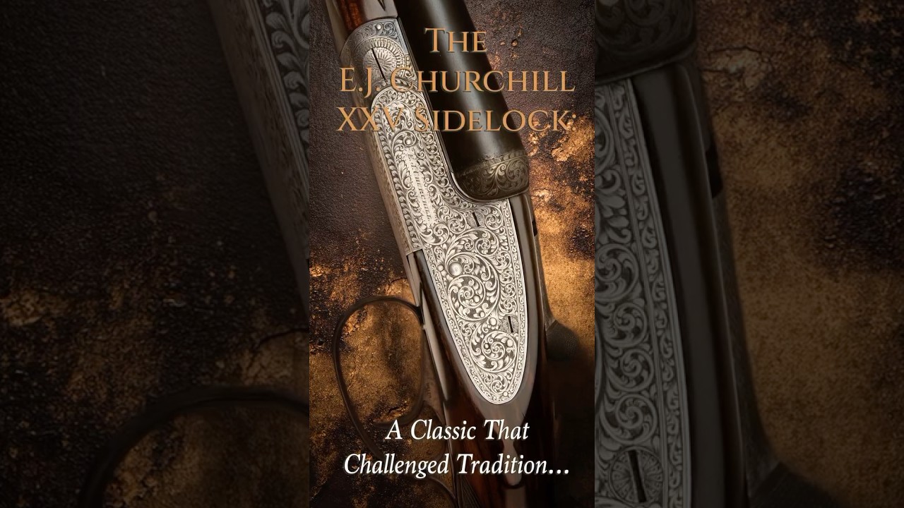 The E.J. Churchill XXV Sidelock: Flowing banners with &ldquo;E.J. CHURCHILL&rdquo; sweep across the lockplates