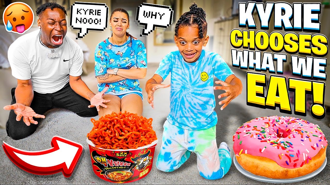 OUR SON KYRIE DECIDES WHAT WE EAT FOR 24 HOURS CHALLENGE **BAD IDEA**