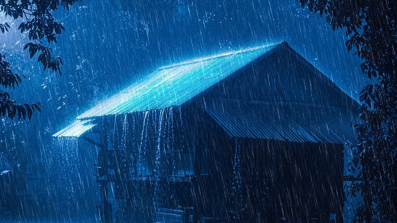 Heavy Rain on a Roof for Deep Sleep - Sounds for Insomnia, Relaxation, White Noise for Studying
