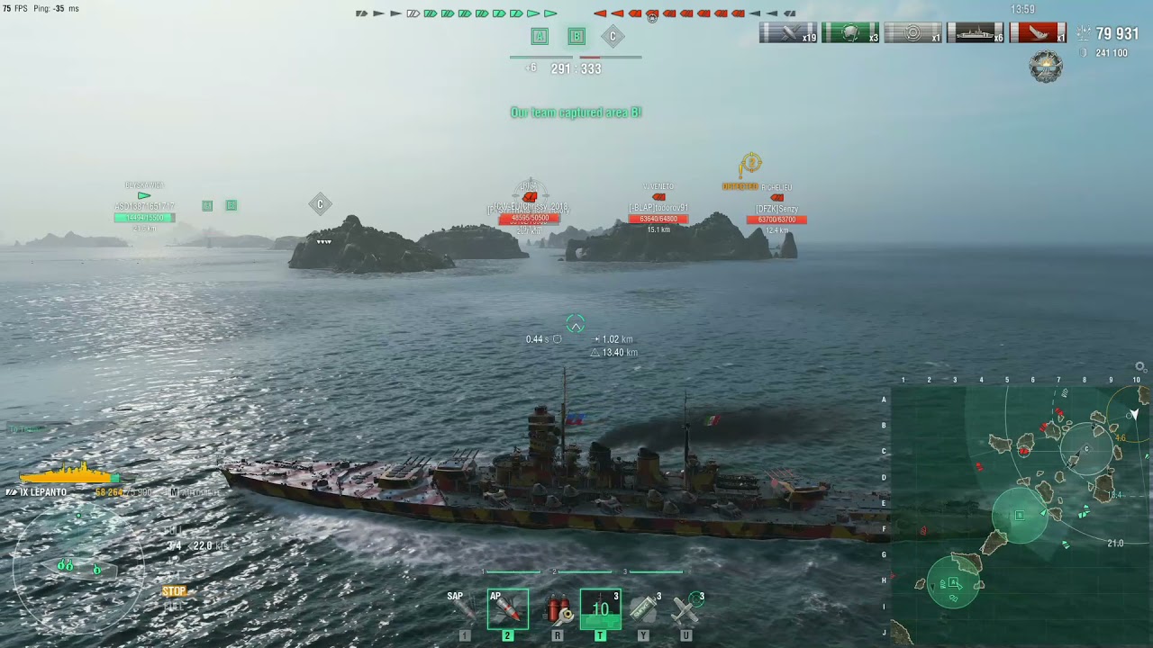 World of Warships Lepanto 275k 4 kills Confederate High Caliber