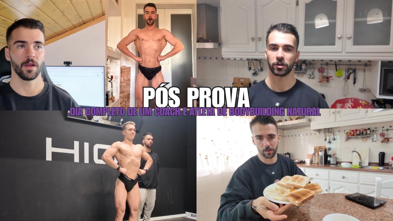 Dia completo de um atleta e coach de bodybuilding natural | PÓS-PROVA (Última semana) | 2800KCALS