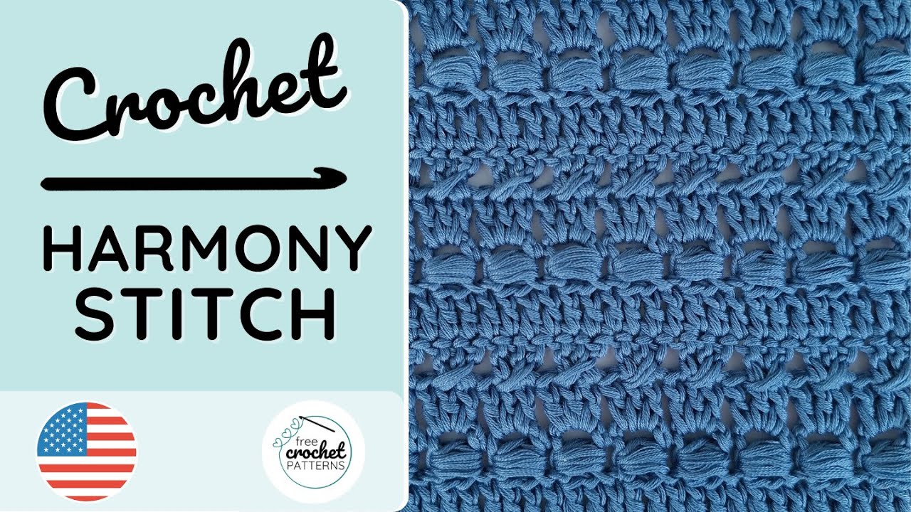 How to Crochet the Harmony Stitch - Tutorial + Chart - #crochetstitch #crochettutorial