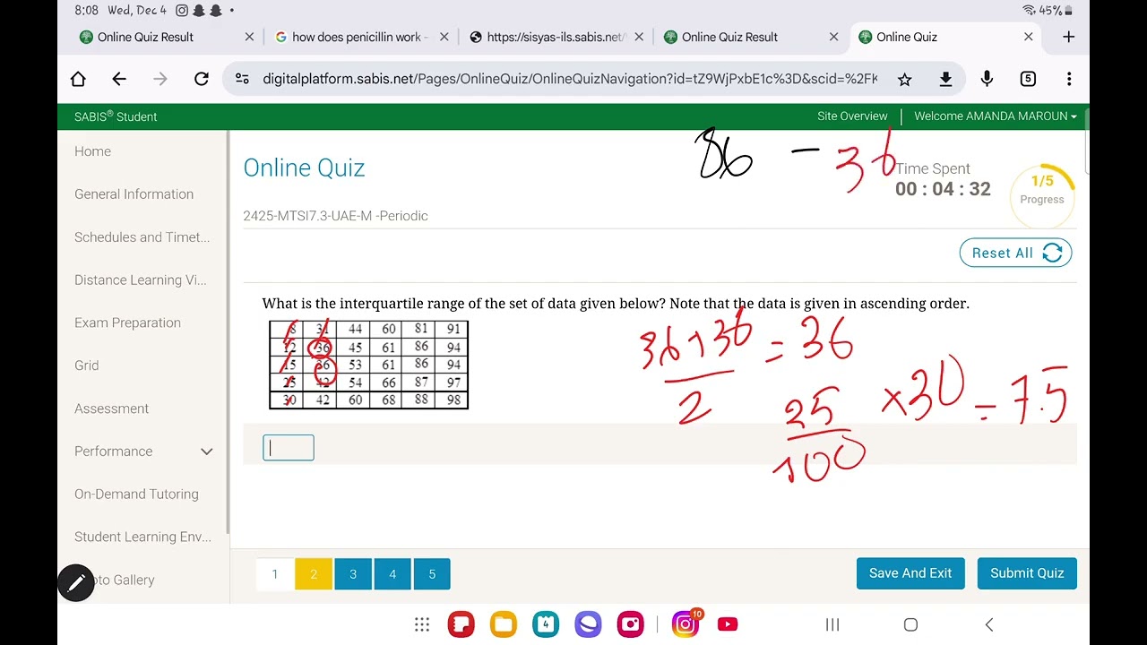 Math Course Practice 7.3 IGCSE