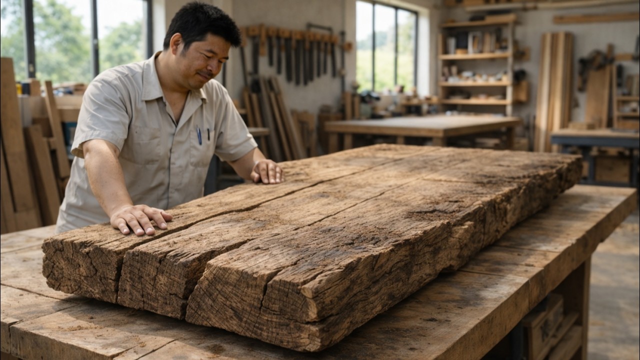 Restoring Decayed Wood into a Beautiful Rustic Table – Traditional Craftsmanship at Its Best