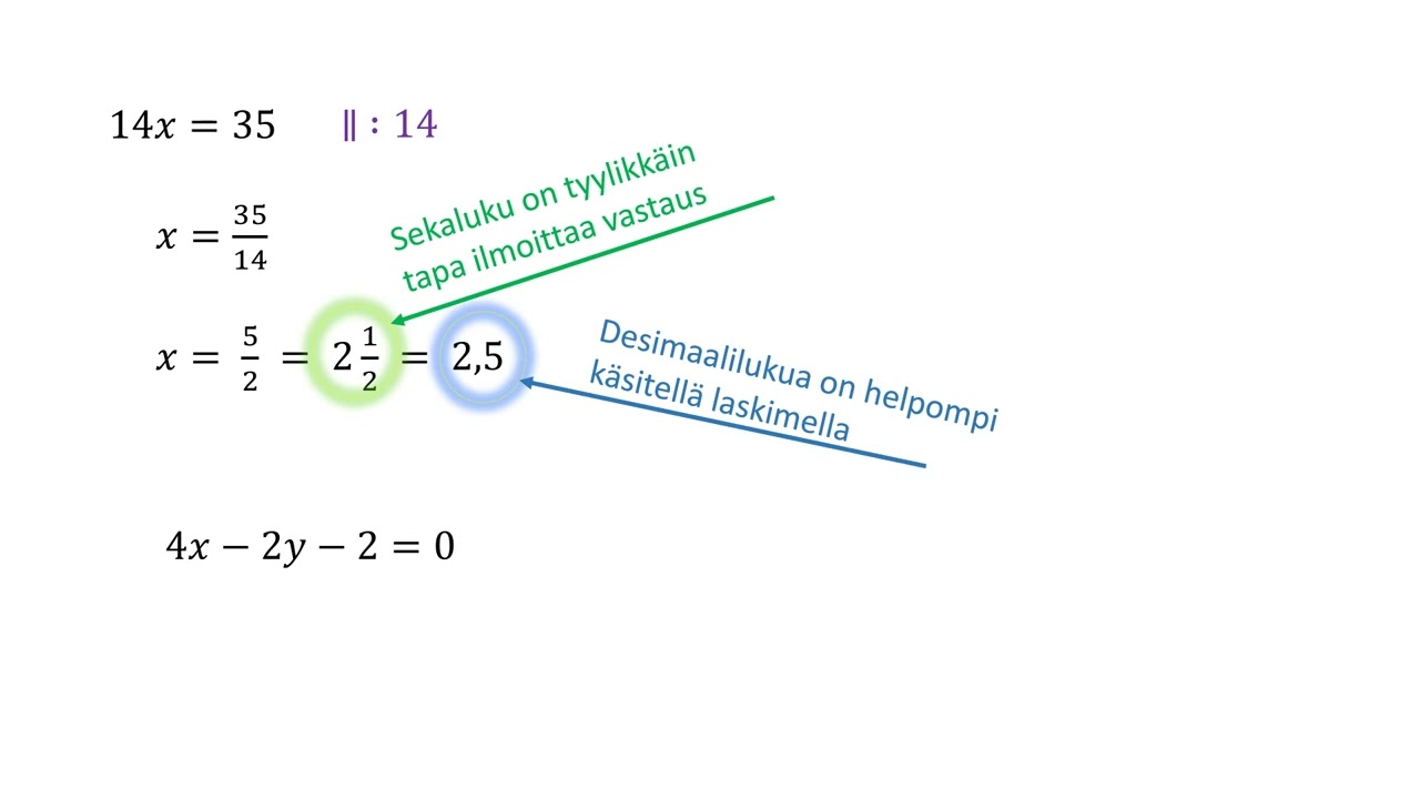 Algebrallinen ratkaisu jatkuu