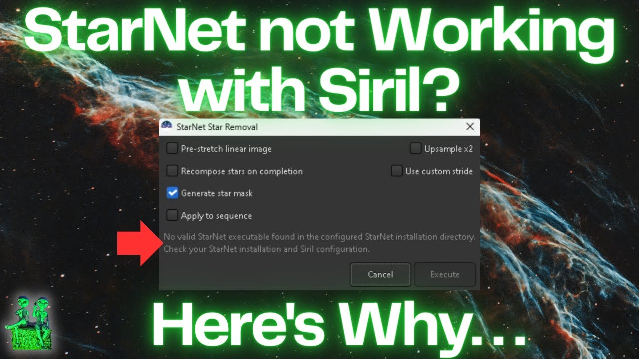 Устранение неполадок StarNet и почему он не сотрудничает с Siril