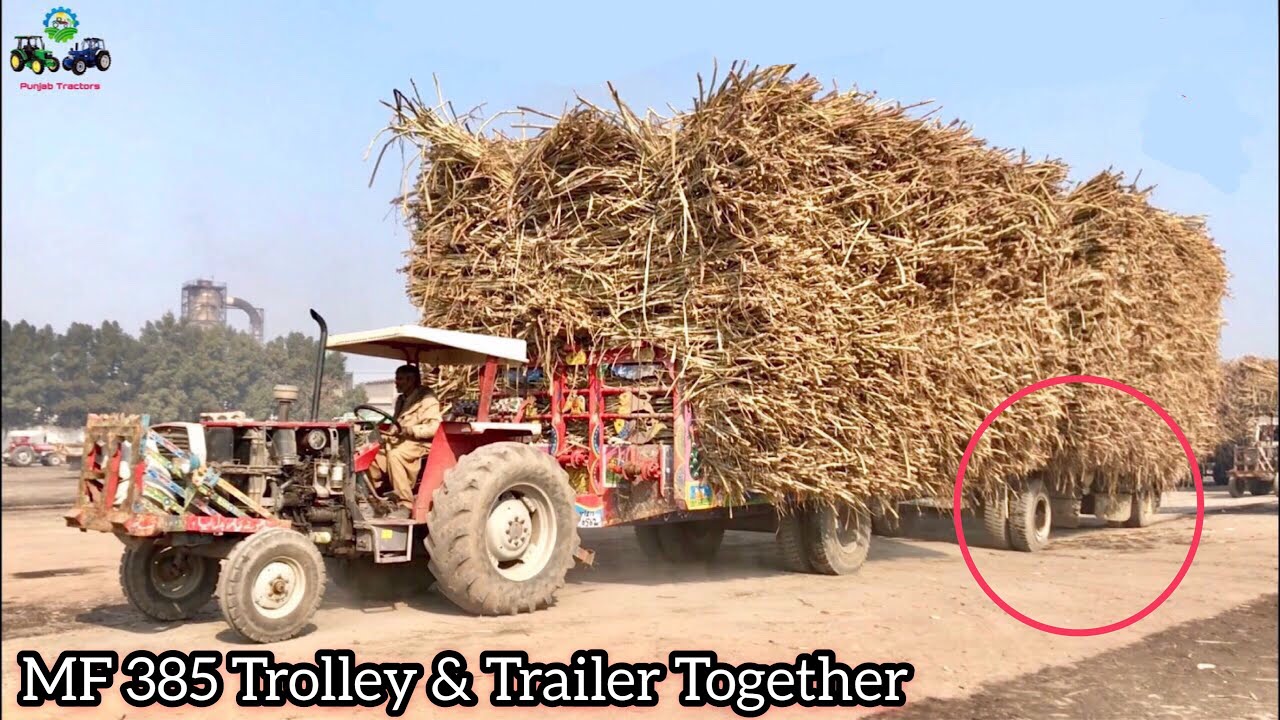 MF 385 | Load Challenge Trolley & Trailer Together 68,000KG load Pulling