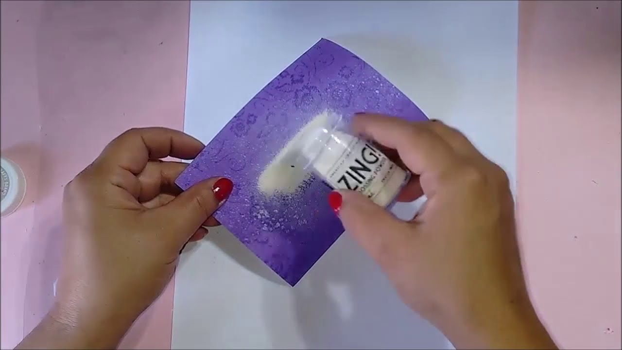 валентинка с тушью и тиснением