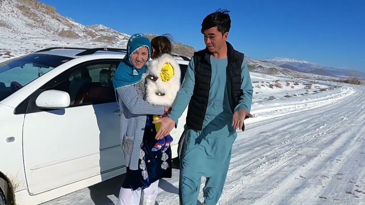 چکر زمستانی من و‌ گل جان به جاغوری زیبا، زمستان خیلی سرد و پر برکت، جاغوری‌های عزیز سلام❤️❄️