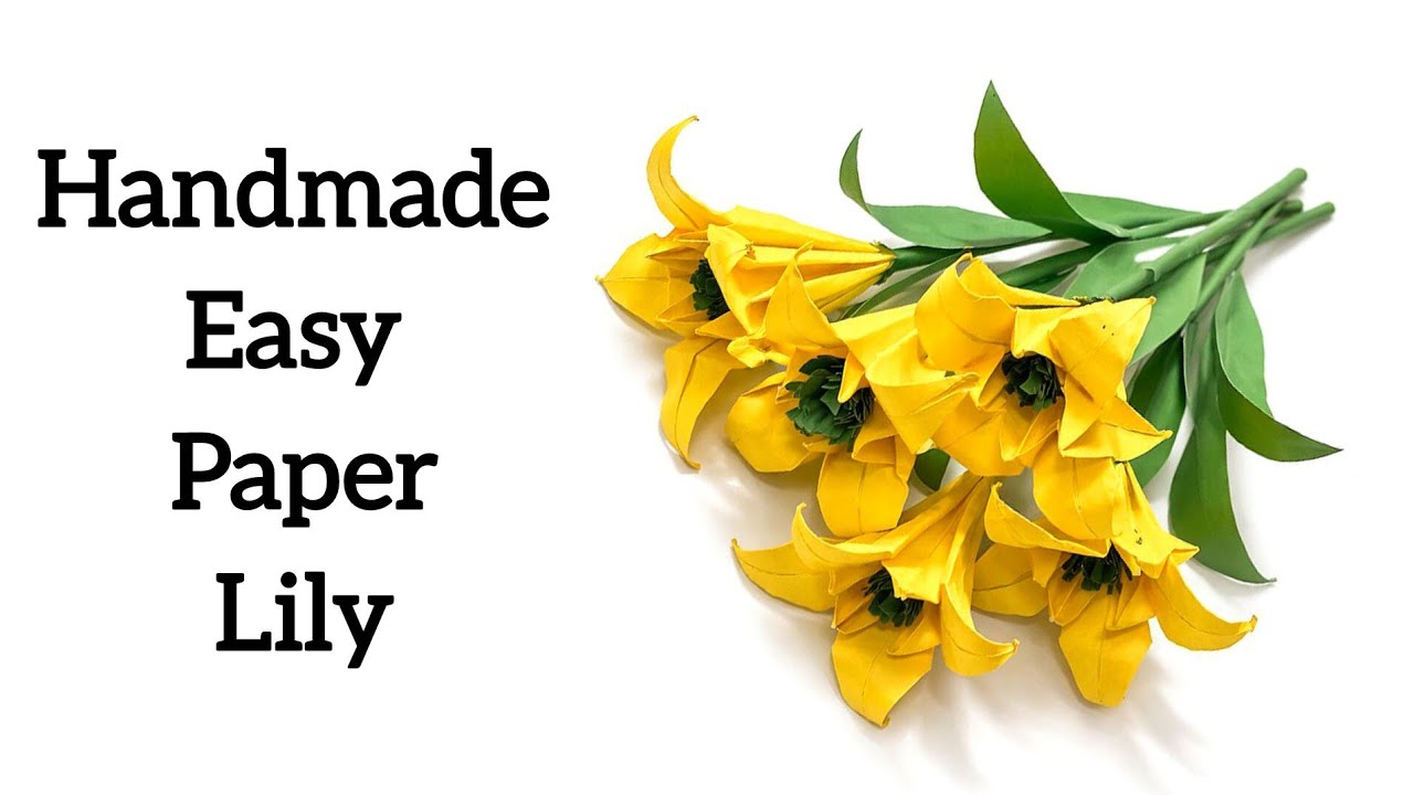 How to Make Paper Lily Flower| DIY Cute Handmade Lily Flower | Easy Room Decor Lily Flower Tutorial 