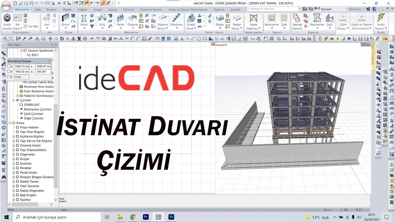 ideCAD Statik |  🧱 İstinat Duvarı Çizimi  ✔ | #15