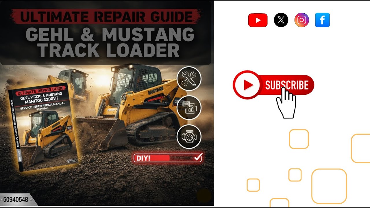 Gehl VT320 & Mustang Manitou 3200VT Track Loader Service Repair Manual | Rev B 08/20 🛠️📘