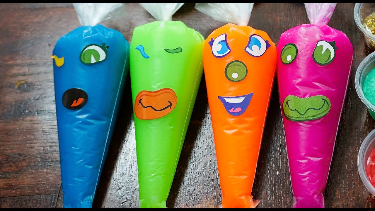 Make and Play DIY slime piping bags, Mixing Satisfying slime
